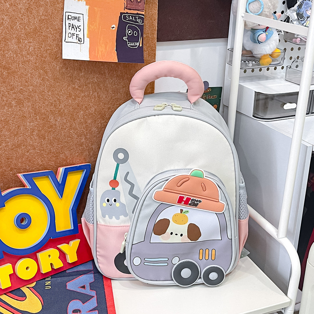 Children's Playful Vehicle-Themed Mini School Backpack