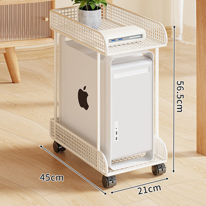 Rolling Mesh CPU Tower Stand with Locking Casters