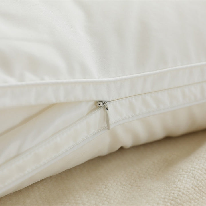 Pillow set with removable topper and washable zip cover