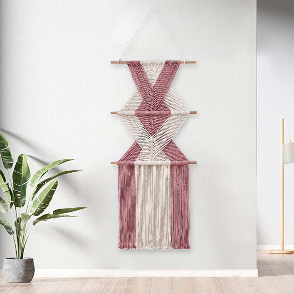 Macramé Wall Decor with Geometric Pattern Kalsten