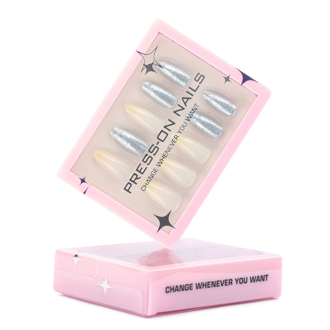 Artificial press-on nails with high-quality glitter accents Kalsten