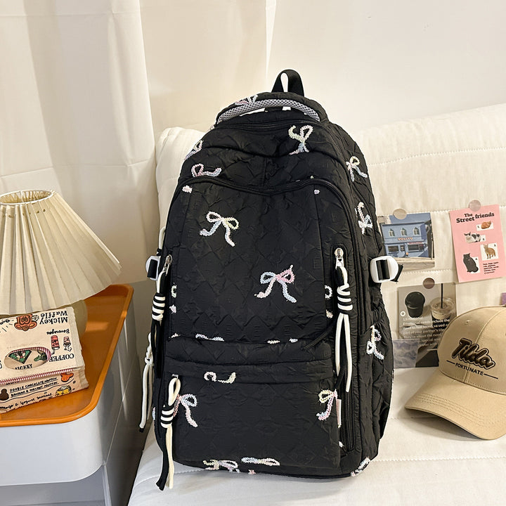 Embroidered Quilted Backpack Kalsten