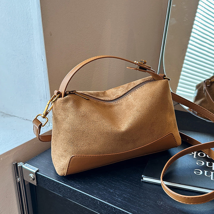 Suede Mini Bucket Handbag