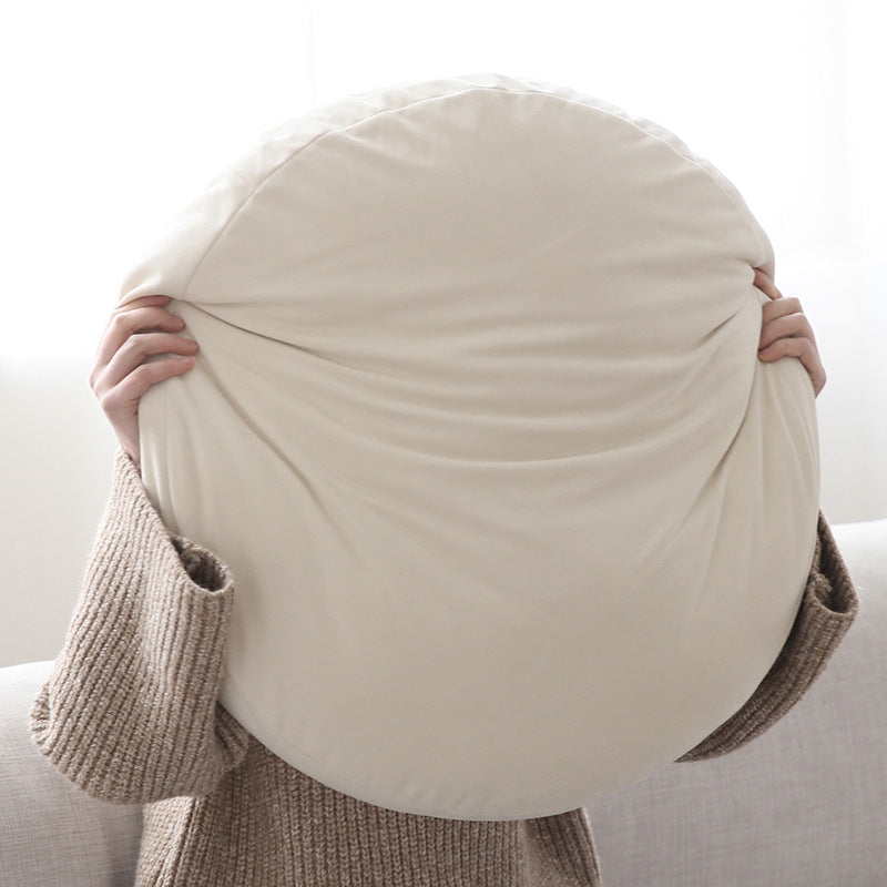 Floor cushion pouf with shape-stable filling and removable cover