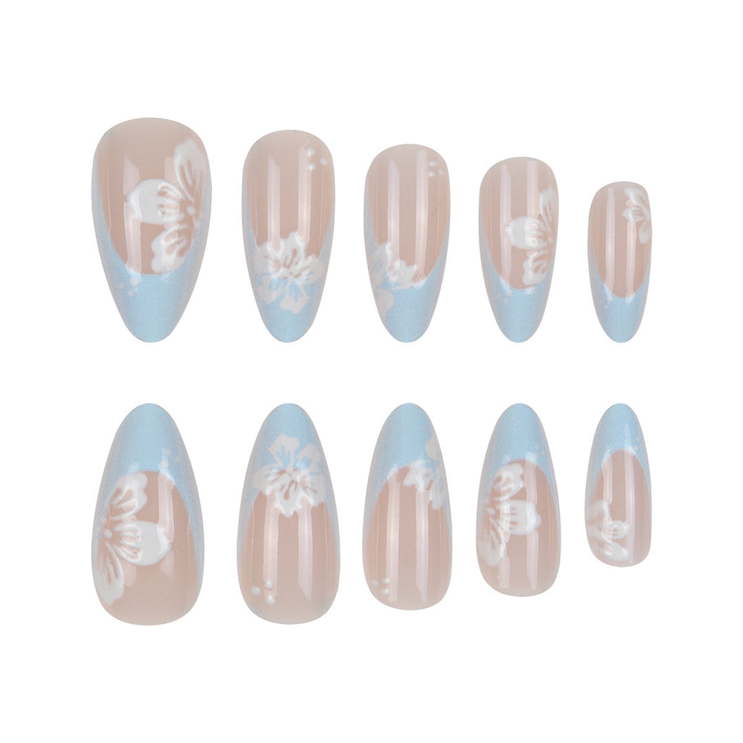 Elegant Floral-Design Stiletto Press-On Nails Kalsten