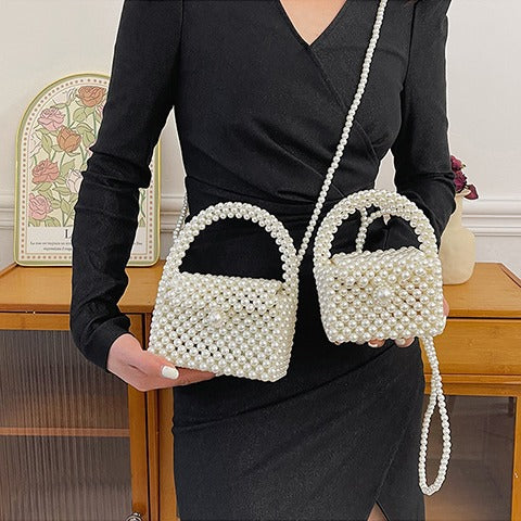 Pearl-Embellished Vintage Handbag