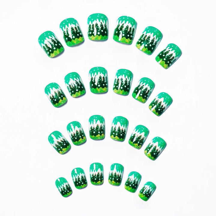 Festive Winter Forest Nail Art Kalsten