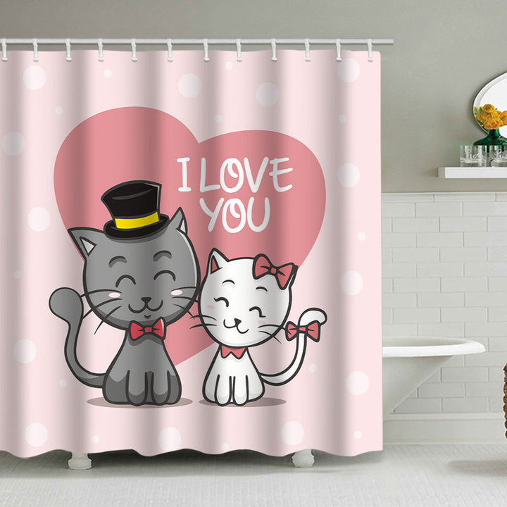 Artistic Dog Illustration Shower Curtain Kalsten