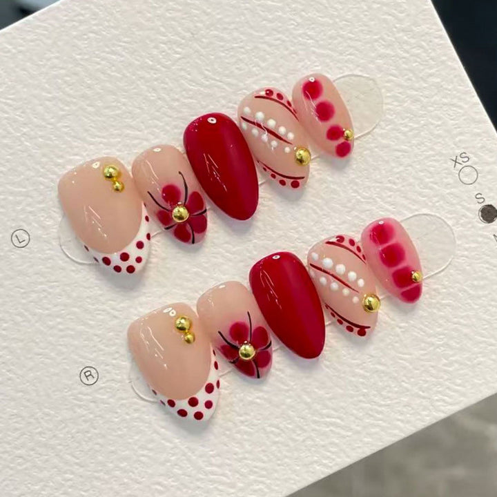 Artfully Designed Floral Press-On Nail Set