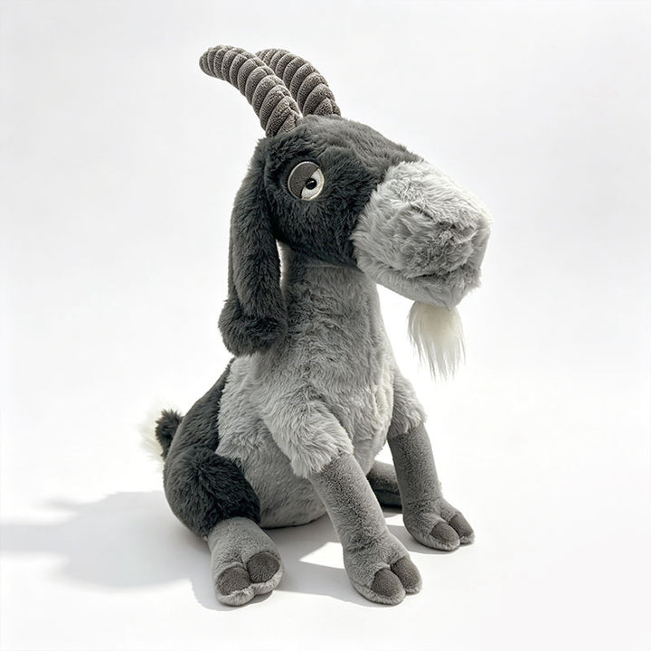 Plush Realistic Horned Mountain Goat Stuffed Animal with Soft Fur Kalsten