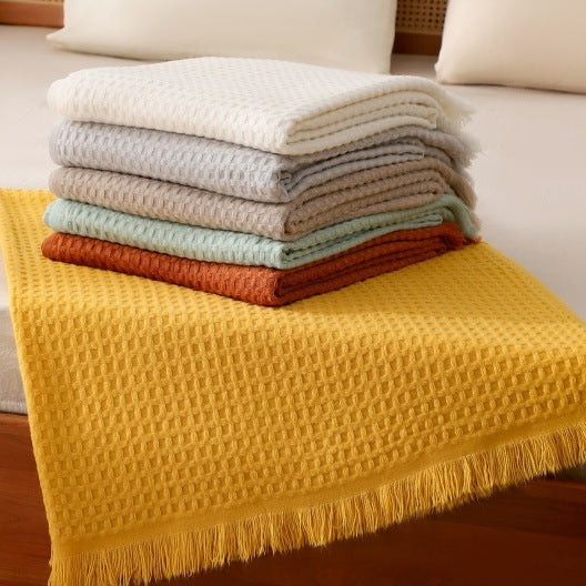 Luxurious Textured Knit Throw Blanket Kalsten