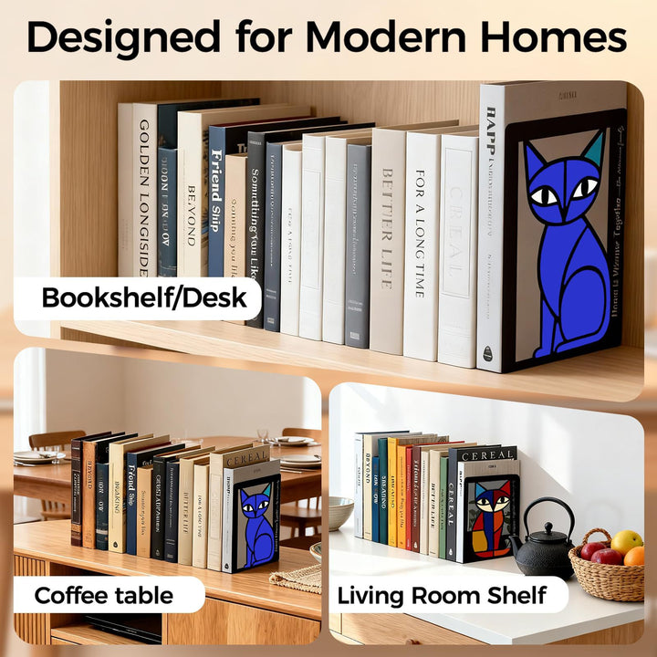 Artistic Cat Shaped Bookends