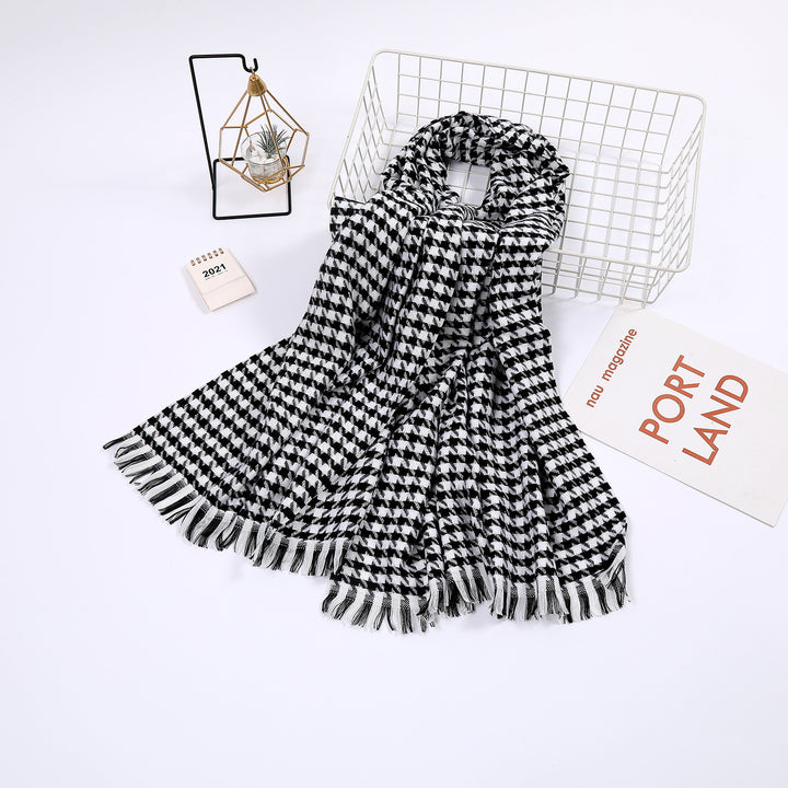Ladies elegant scarf with houndstooth pattern Kalsten