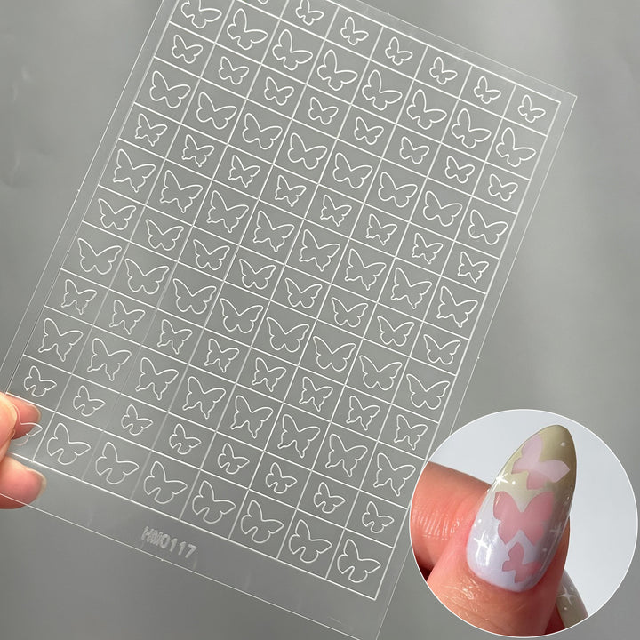 Butterfly Nail Art Stencil Sheet