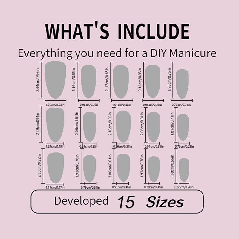 Artificial nail set with floral 3D decorations Kalsten