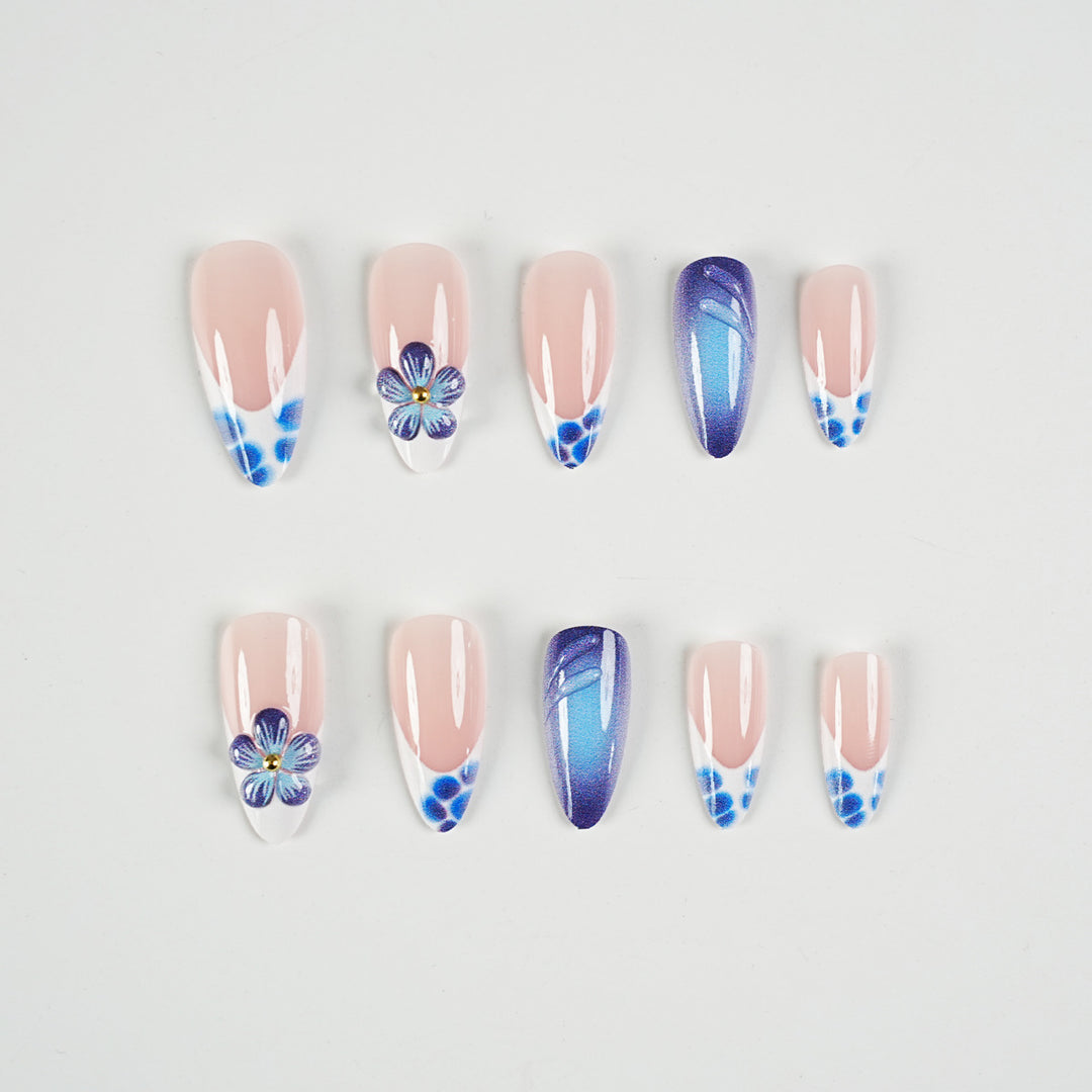 Artistic Floral Press-On Nail Art Set