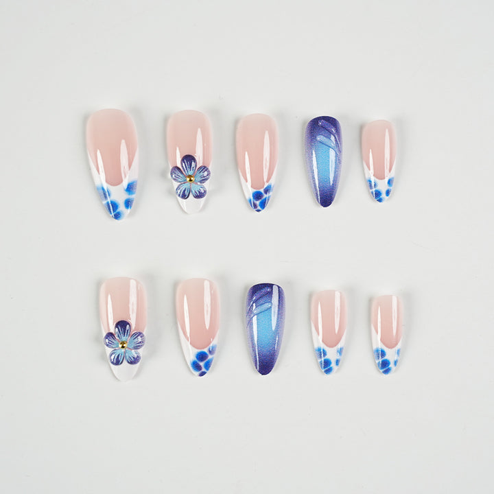 Artistic Floral Press-On Nail Art Set