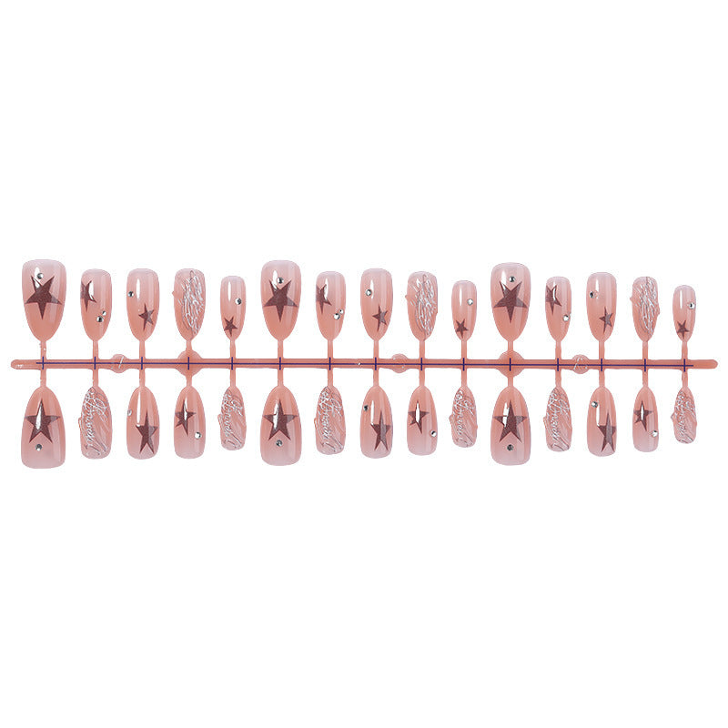 Acrylic nail set with elegant star and glitter details Kalsten