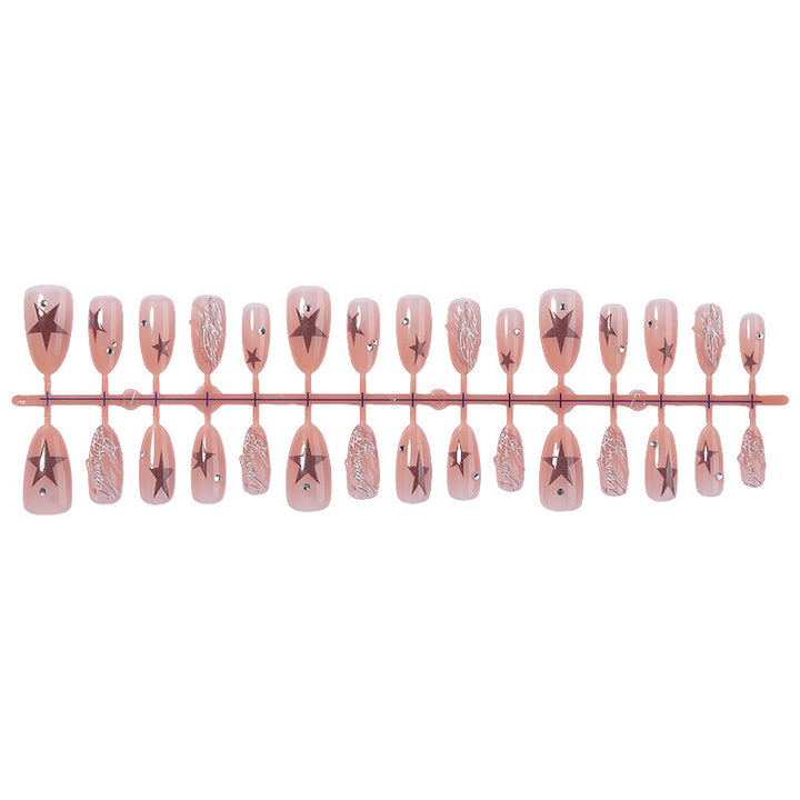 Acrylic nail set with elegant star and glitter details Kalsten