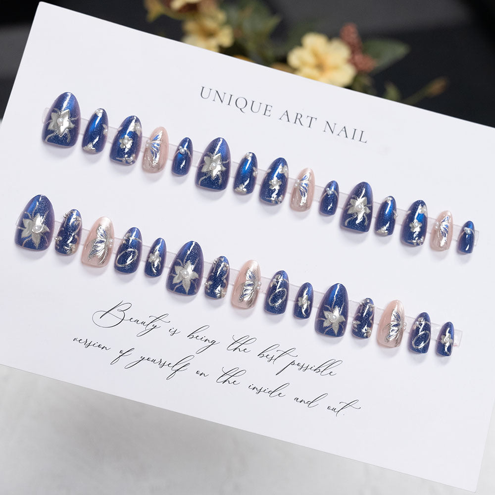 Artful 3D Floral Nail Design