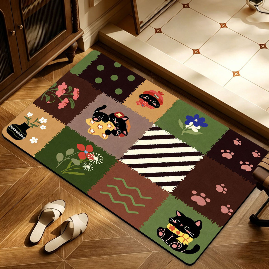 Artistic Floral Patterned Floor Mat Kalsten