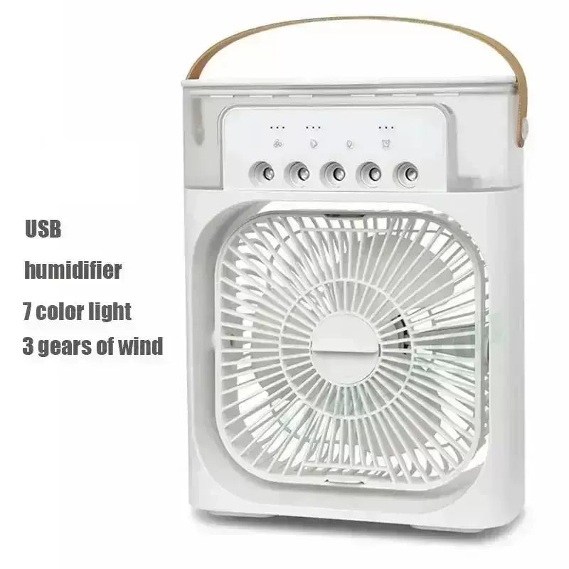 Unisex one size portable USB humidifying desk fan with ambient LED mood light and multi-stage air circulation Kalsten