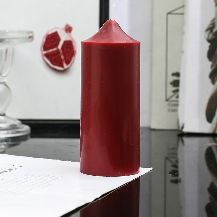 Ribbed Stacked Sphere Decorative Scented Pillar Candle With Long Cotton Wick