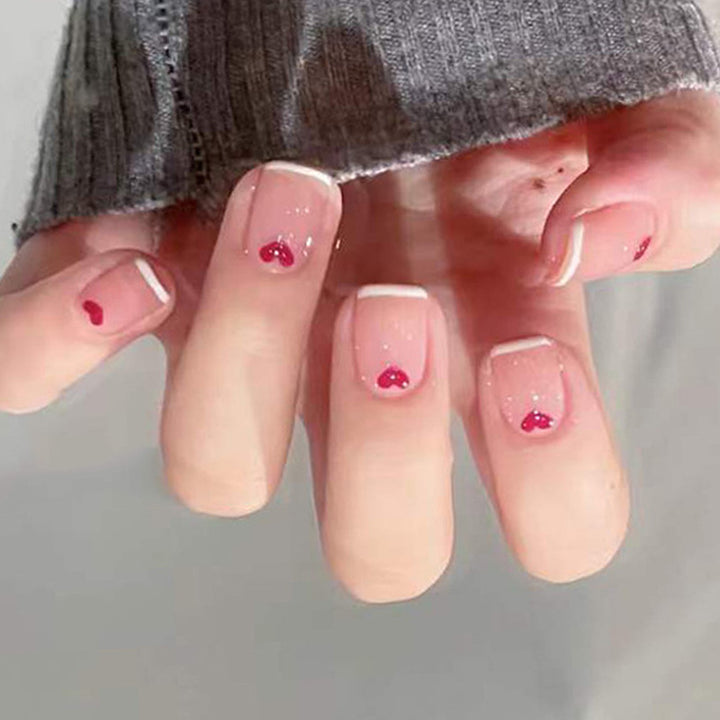 Heart-Embossed Press-On Nail Set Kalsten