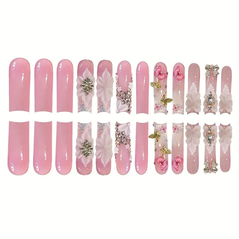 Floral-Inspired Acrylic Nail Art Kalsten