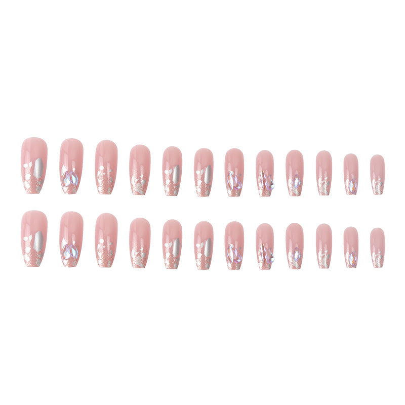 Decorative Press-On Nails with Glitter and Iridescent Accents Kalsten