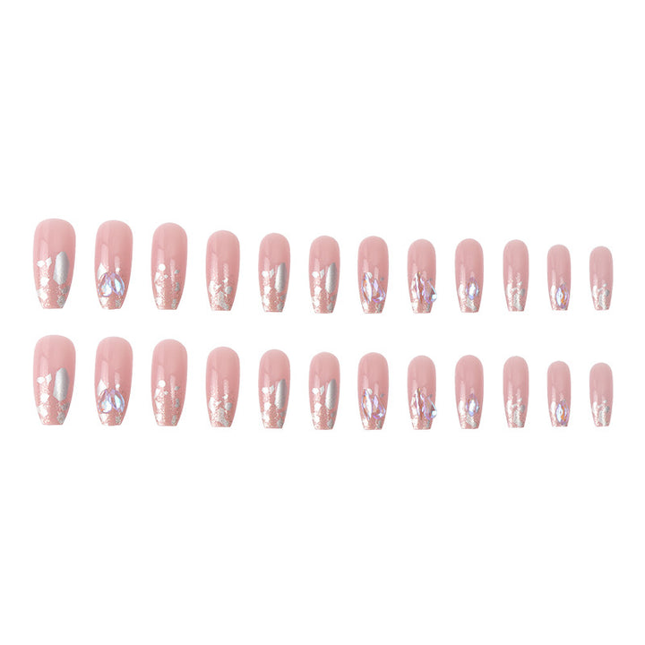Decorative Press-On Nails with Glitter and Iridescent Accents Kalsten