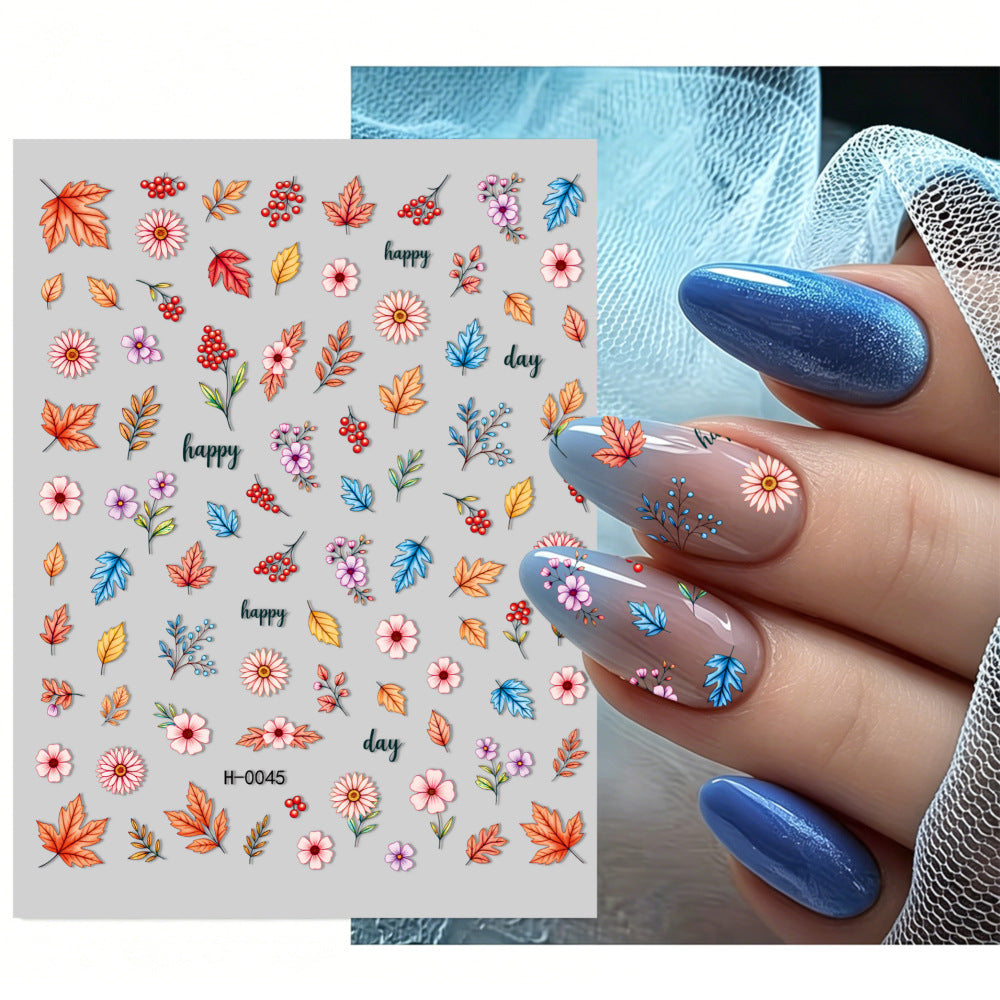 Floral Design Nail Art Sticker Set