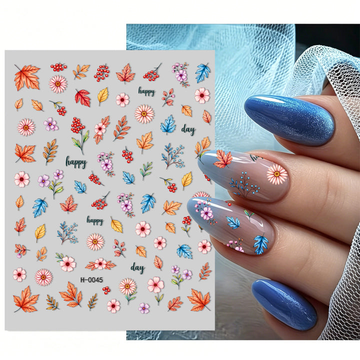 Floral Design Nail Art Sticker Set