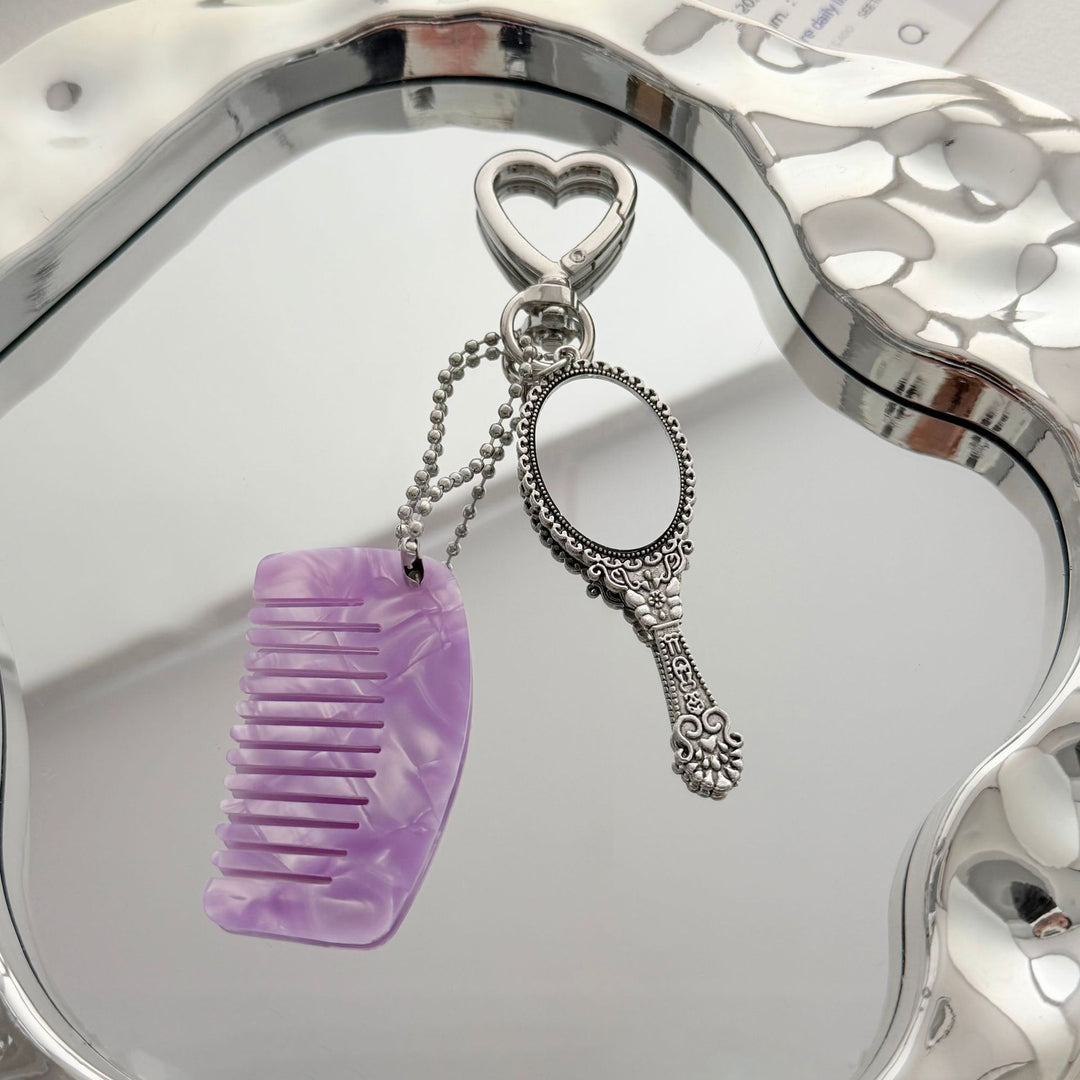 Charming Compact Mirror and Comb Keychain Kalsten