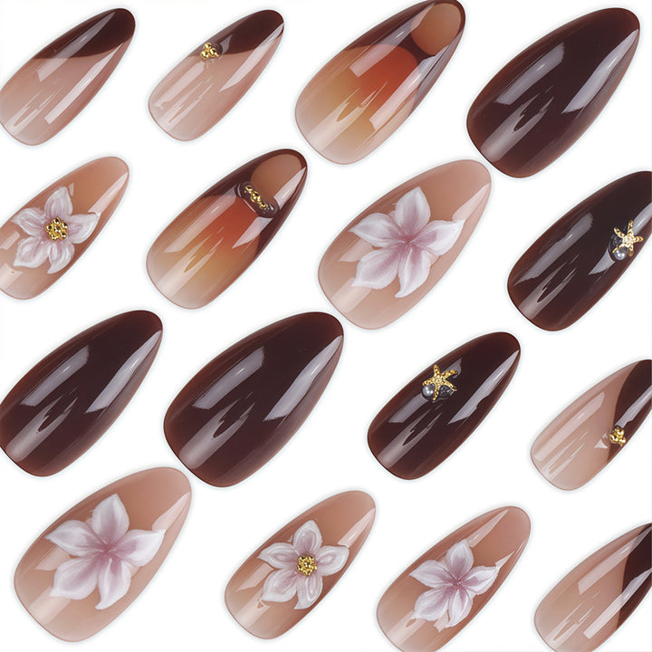 Floral Design Artistic Press-On Nails Kalsten