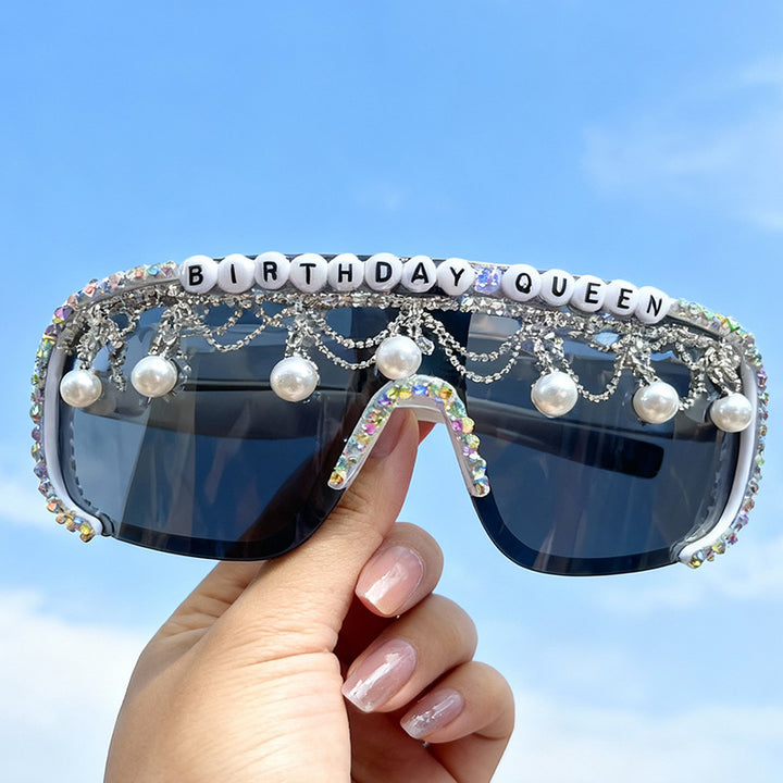 Decorative Pearl and Rhinestone Sunglasses Kalsten