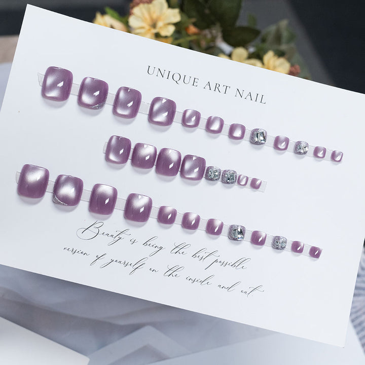 Elegant Rhinestone-Accented Pedicure Nail Art