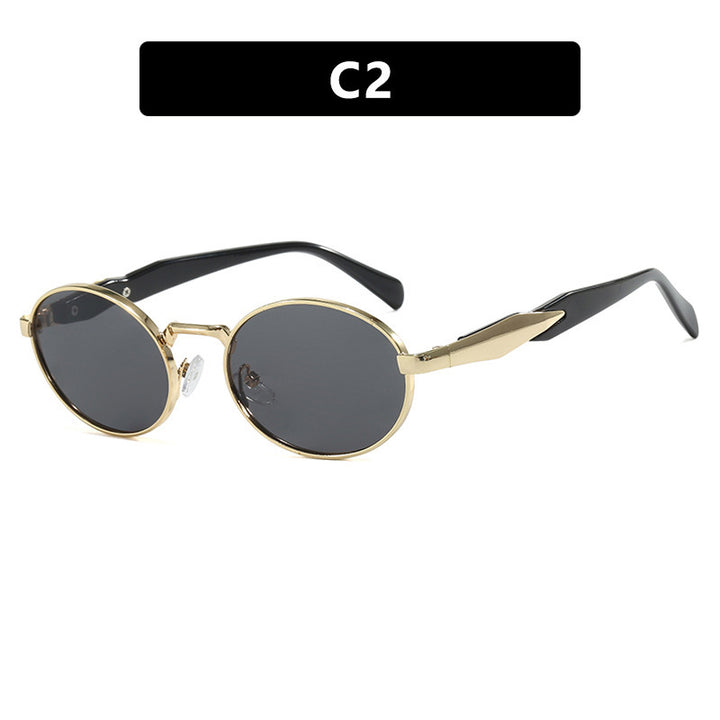 Women's fashionable sunglasses in elegant oval design with trendy accents Kalsten