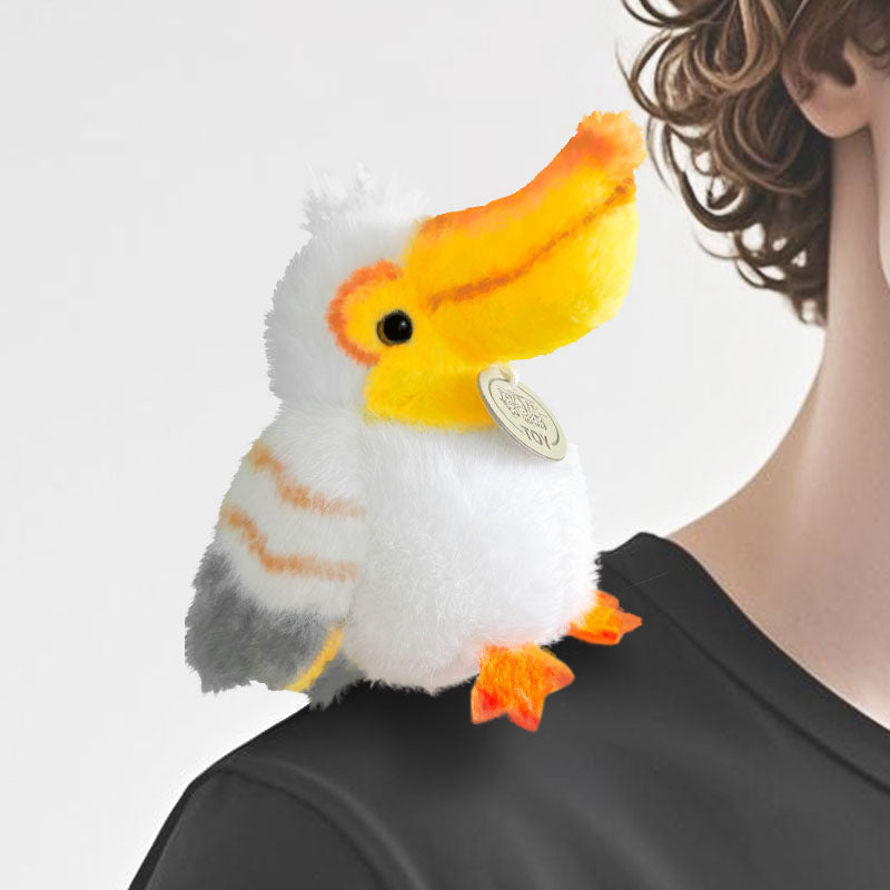 Plush Shoulder-Sitting Toucan Clip-On Companion with Metal Clip and Soft Huggable Body Kalsten