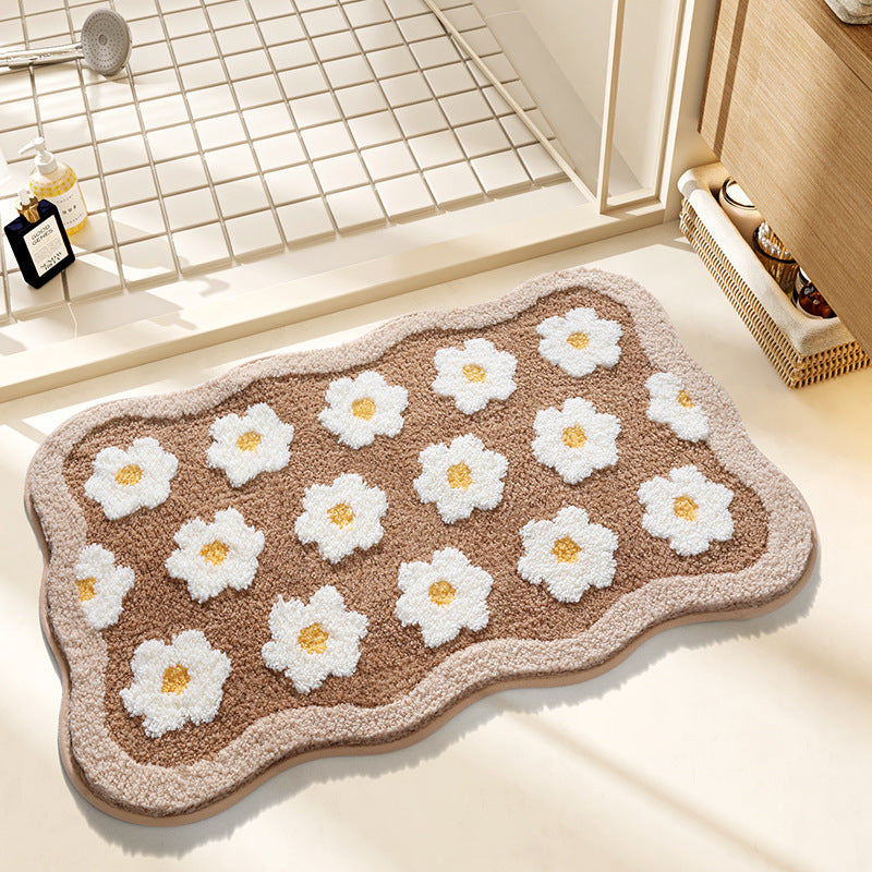 Floral Design Bath Mat Kalsten