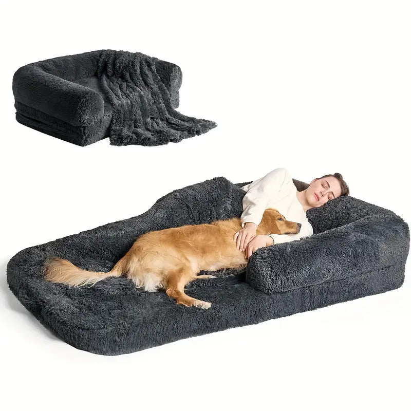Plush Orthopedic  Lounger  Dog Bed