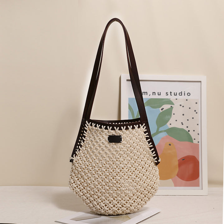 Hand-knotted tote bag with sturdy leather handles Kalsten