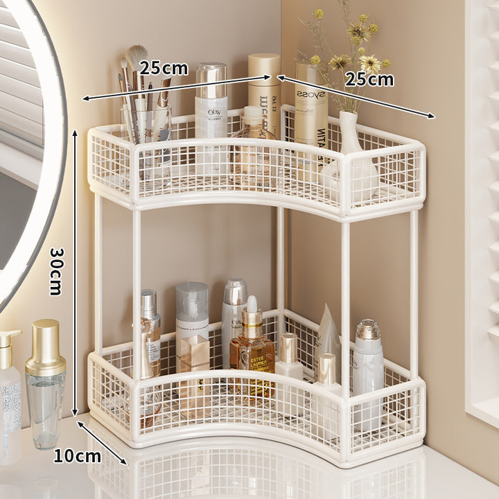Three Tier Corner Mesh Metal Bathroom Shelf Organizer