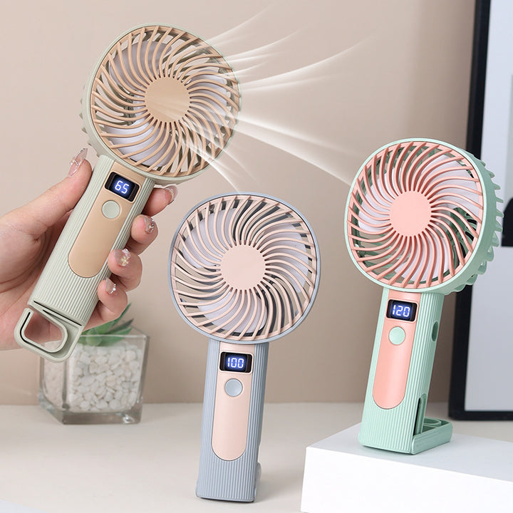 Ladies Portable Hand Fan with Digital Speed Display Kalsten