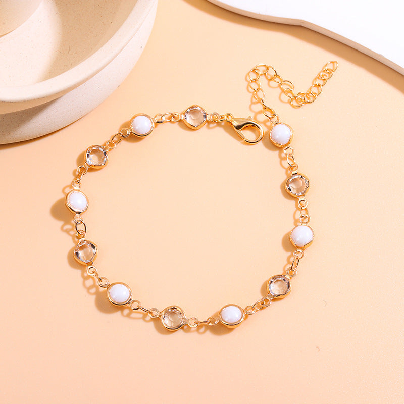 Elegant Beaded Charm Anklet Kalsten