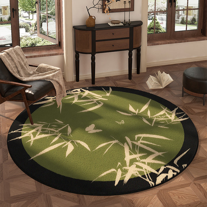 Round Floral Design Area Rug