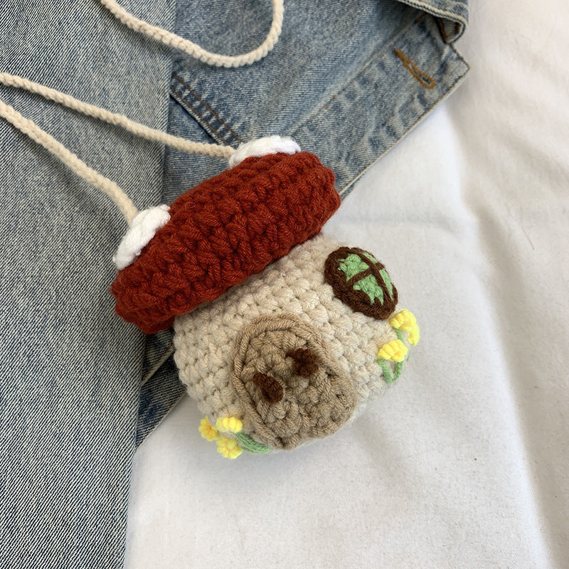 Crochet Acorn-Shaped Mini Handbag