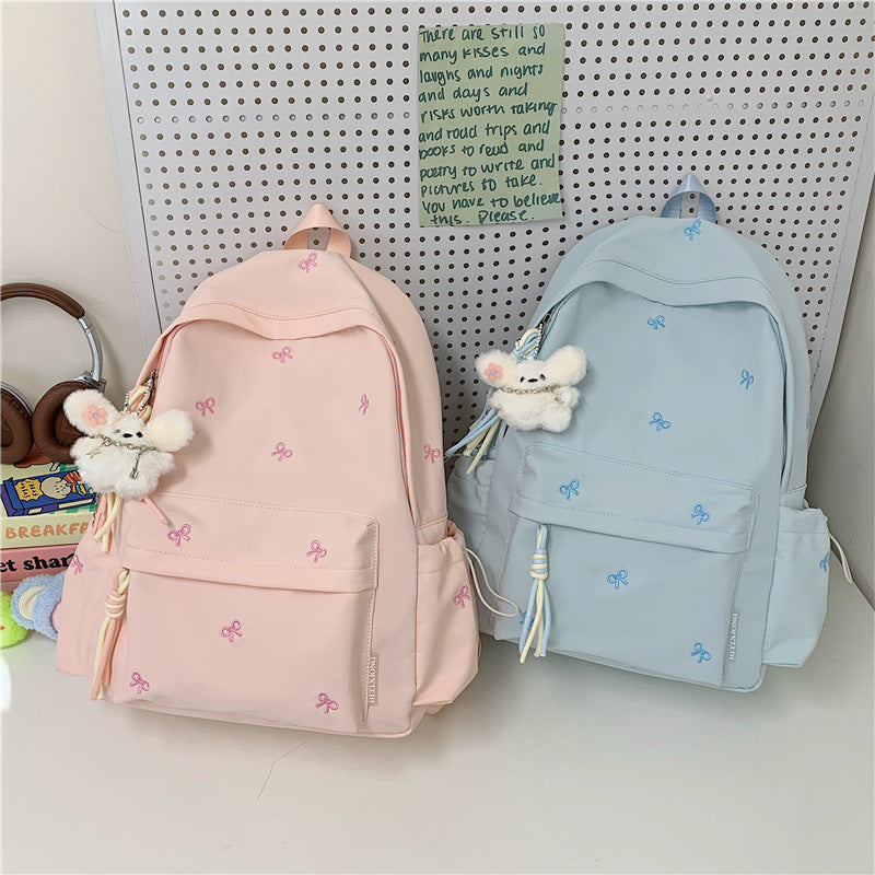 Backpack with Charming Bow Design and Practical Compartments Kalsten