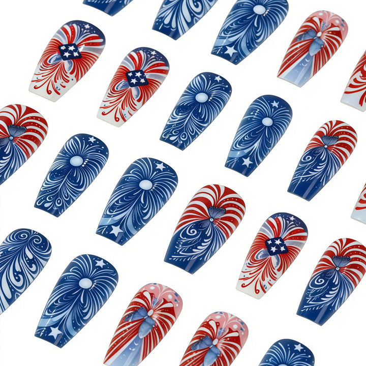 Patriotic design artificial nails Kalsten
