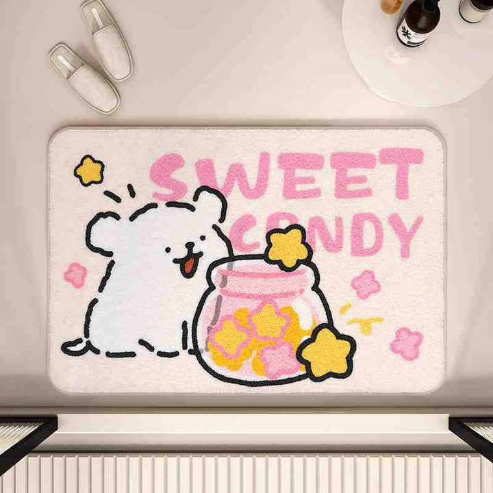 Playful Cartoon-Themed Bath Mat